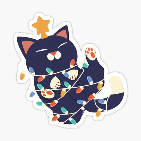 Christmas Sticker Ideas, Cute Christmas Stickers, Christmas Kitty, Xmas Sticker, Stickers Collection, Kawaii Christmas, Christmas Car, Holiday Stickers, Vehicle Paint