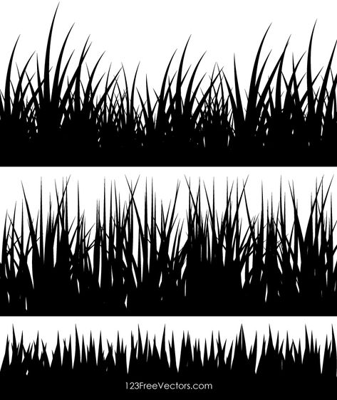 Grass Silhouette, Grass Clipart, Grass Vector, Owl Clip Art, Black Grass, Black Cat Silhouette, Vintage Clip Art, Oil Painting Tutorial, Silhouette Clip Art