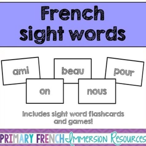 Sight word flash cards and games! #tpt #teacherspayteachers #frenchtpt #frenchimmersion French Sight Words, Sight Word Flash Cards, French Immersion Resources, Word Flashcards, French Ideas, Sight Word Flashcards, Learning French, Core French, French Classroom