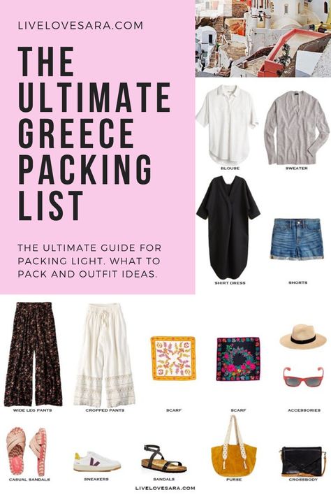 What to pack for 10 days in Greece packing list | Greece Outfit Ideas | What to Wear in Greece | Europe Packing list | Spring Packing List | Europe Outfit Ideas | What to Wear on vacation | Beach vacation | Packing Light | Capsule Wardrobe | travel wardrobe | Summer packing list | travel capsule | livelovesara Carry On Capsule Wardrobe Europe, Greece May Outfits, Crete Packing List, Packing For Greece In April, Greece Outfit Ideas September, Travel Capsule Wardrobe Summer Greece, Outfits To Wear In Greece Spring, Greek Capsule Wardrobe, Greece Outfit Ideas October