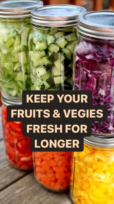 Food Saver Hacks, How To Store Cucumbers, Jar Magic, Amazing Food Hacks, Storing Fruit, Storing Vegetables, Fruit And Vegetable Storage, Mason Jar Salad, Mason Jar Meals