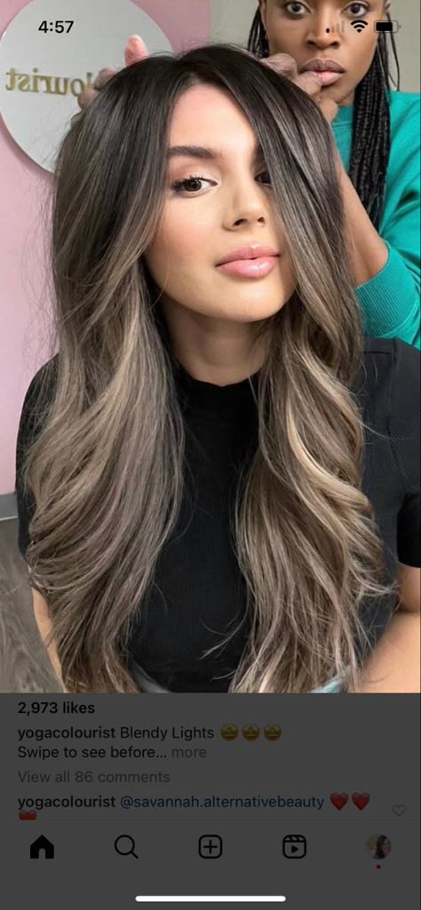 Balayage Hair For Olive Skin Tone, Dark Hair With High And Low Lights, Fall Balayage, Brunette Hair With Highlights, Brown Hair Balayage, Brown Blonde Hair, Hair Color And Cut, Hair Color Balayage, Hair Inspiration Color