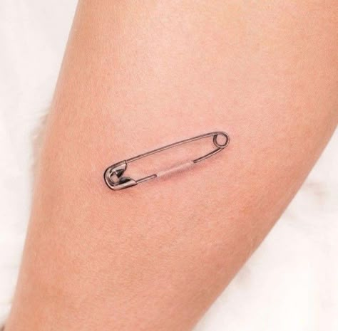 Safety Pin Tattoo Design, Band Aid Tattoo, Bandage Tattoo, Small Tattoos Cute, Safety Pin Tattoo, Scars Tattoo, Pin Tattoo, Sewing Tattoos, Cute Simple Tattoos