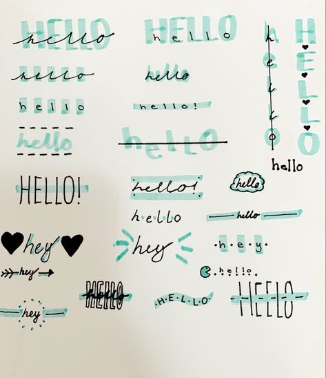 different ways to write your title Sharpie S Note Ideas, Preppy Notes, Notes Titles, Notes Decoration, Cute Handwriting, Cute Writing, Aesthetic Writing, Bulletin Journal, Pretty Writing