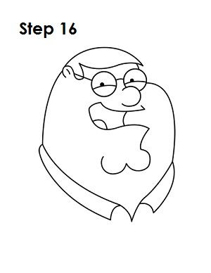 How to Draw Peter Griffin Step 16 Peter Griffin Drawing, Cartoon Drawings Step By Step, Peter Drawing, Griffin Drawing, Simple Cartoon Characters, Griffin Tattoo, Leg Sleeve Tattoos, Animation Drawing Sketches, Leg Tattoo Ideas