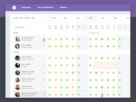 Employee time management by Teo | Dribbble Timetable Design, Vacation Calendar, Admin Ui, Software Ui Design, Medical App, Week Schedule, Planning Calendar, Employee Management, Admin Dashboard