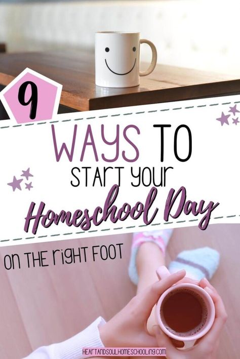 Want to start your homeschool day in a positive way? Check out these 9 ideas to start your homeschool day on the right foot! Waldorf Preschool, Relaxed Homeschooling, Homeschooling Tips, How To Start Homeschooling, Homeschool Schedule, Homeschool Life, Online Degree, Homeschool Help, Homeschool Planning