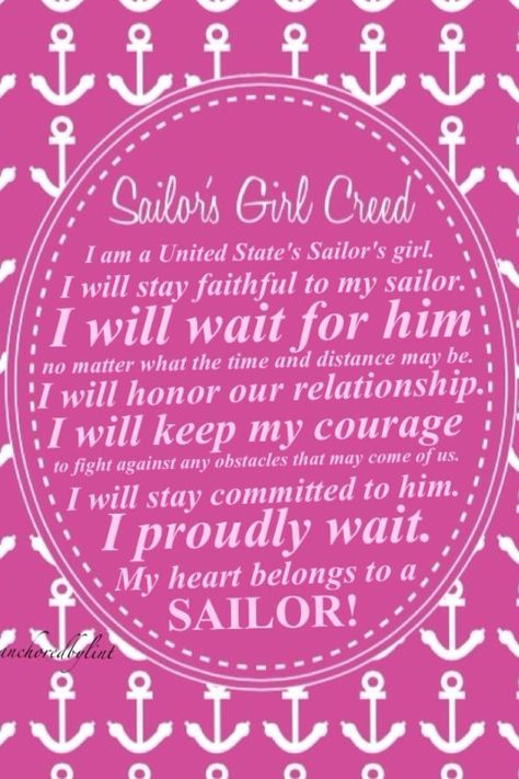 Sailor's girl creed :) Navy Girlfriend Quotes, Military Love Quotes, Proud Navy Girlfriend, Deployment Ideas, Creed 3, Navy Girlfriend, Olive Oyl, Navy Gifts, Military Girlfriend