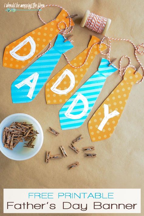 Free Printable Father's Day Banner | Download this cute tie banner for a festive Father's Day! Diy Father's Day Crafts, Fathers Day Banner, Diy Father's Day Gifts, Fathers Day Quotes, Father's Day Diy, Great Father, Dad Day, Fathers Day Crafts, Good Good Father