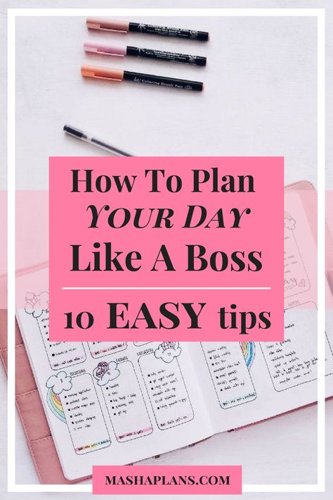 Planning is the tool to get you productive and help you achieve more! However, before you blindly jump into it, check out my 10 easy to follow tips to make your plans work for you even better. Use these for your daily planning and see your life getting more organized each day. #productivity #tips #planners #planning Productivity Journal Ideas, How To Plan Your Day At Work, How To Plan My Day, How To Plan Your Day, How To Plan Your Day Time Management, Using A Planner Effectively, How To Use A Planner Effectively, How To Start A Bullet Journal Inspiration, Journal Productivity