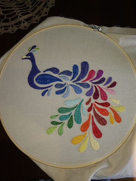 Peacock Drawing Images, Peacock Drawing, Peacock Embroidery Designs, Hand Embroidery Videos, Diy Embroidery Patterns, Basic Embroidery Stitches, Hand Embroidery Kit, Handmade Embroidery Designs, Embroidery Stitches Tutorial