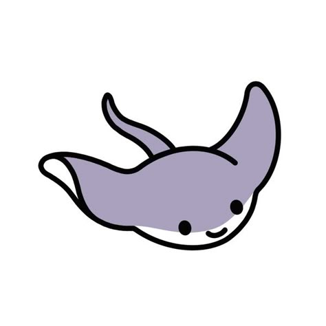 Cute stingray Stingray Sticker, Cute Stingray, Ray Drawing, Cute Small Drawings, Drawing Face, Cute Little Tattoos, Animal Doodles, Small Drawings, Easy Doodles Drawings