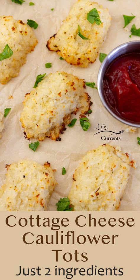 Cottage cheese tots recipe is a healthy option for kids of all ages. I’d even serve these for breakfast or game day snacks! Low Carb Cauliflower Tots, Cottage Cheese Recipes Bariatric, Things To Make With Cauliflower, Cauliflower Cottage Cheese Tots, Cottage Cheese Power Bowl, Low Carb Toddler Meals, Cauliflower And Cottage Cheese, Cottage Cheese Tots Recipe, Breakfast Recipes With Cottage Cheese