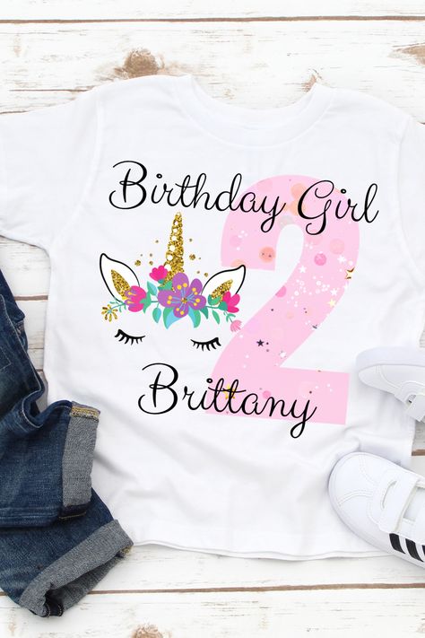 Unicorn Birthday Shirt Ideas, Unicorn 4th Birthday Shirt, Birthday Tshirt Ideas Kids, Unicorn Birthday Shirts, Unicorn Shirt Ideas, Tshirt Slogan, Unicorn Birthday Shirt, Kids Birthday Shirts, Personalized Birthday Shirts