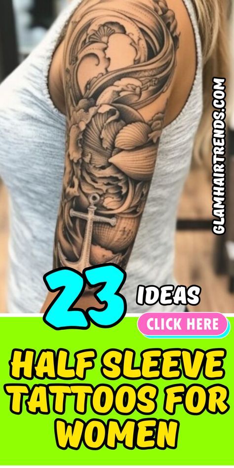 Storm Tattoo For Women Sleeve, Cloud Arm Tattoo Half Sleeves, Ladies Half Sleeve Tattoo, Memory Sleeve Tattoos For Women, Women's Arm Sleeve Tattoo, Half Sleeve Tattoos For Women Upper Arm Memorial, Flower Outer Forearm Tattoo, Womans Arm Sleeve Tattoo, Sleeves Tattoos Women