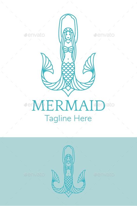 Mermaid Logo - Logo Templates Mermaid Logo Design Ideas, Mermaid Branding, Mermaid Packaging, Mermaid Logo Design, Mermaid Icon, Boat Icon, Mermaid Graphic, Mermaid Logo, Wine Logo