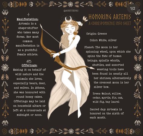 Anette Pirso Illustrations on Instagram: "Artemis Correspondence sheet! 🌙 Which goddess would you like to see next? 😍" Goddess Information, Goddess Magick, Artemis Goddess, Greek Pantheon, Greek Mythology Gods, Green Witchcraft, Wiccan Magic, Witch Spirituality, Magic Spell Book