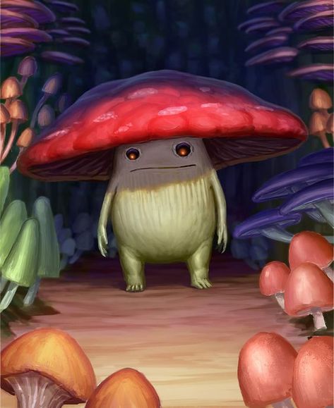 Kuo Toa, Mushroom Man, Little Mushroom, Cute Fantasy Creatures, Creature Drawings, The Cave, Mushroom Art, Monster Design, High Water