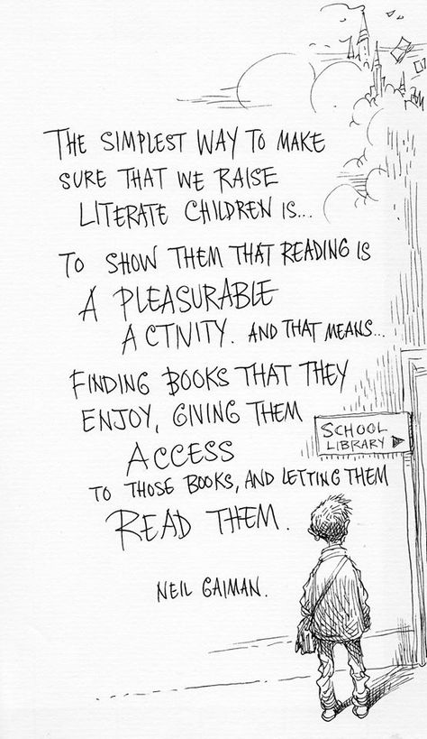 Neil Gaiman quote                                                       … Library Quotes, George Orwell, Reading Quotes, Neil Gaiman, Library Books, I Love Books, A Sign, Love Reading, Love Book