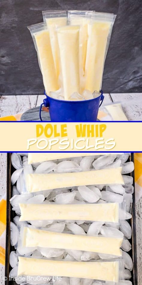 Dole Whip Popsicles, Sugar Free Popsicles, Boozy Popsicles, Popsicles Recipe, Summer Hacks, Disney Recipes, Tasty Desserts, Frozen Dessert Recipe, Homemade Popsicles