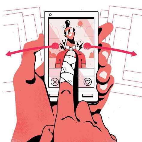 I did a series of spot illustrations about online dating for this month’s @fortunemag Here’s one! Fortune Magazine, Zentangle Drawings, Flat Illustration, Illustration Character Design, Editorial Illustration, Illustration Vector, Motion Design, Online Dating, Character Illustration