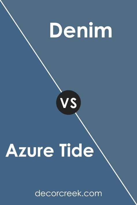 Azure Tide SW 9684 by Sherwin Williams vs Denim SW 6523 by Sherwin Williams Sherwin Williams Denim, Sherwin Williams Coordinating Colors, Trim Colors, Coordinating Colors, Sherwin Williams, Paint Color, Paint Colors, Trim, Paint