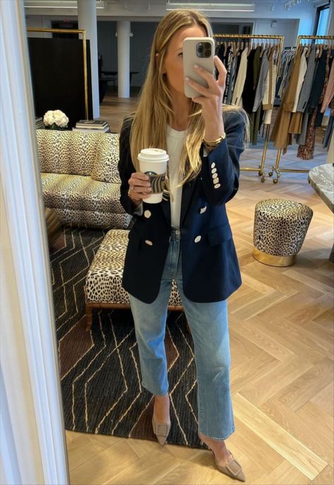 Fall Office Outfits 2024, Veronica Beard Dickey Jacket Outfit, Veronica Beard Outfits, Veronica Beard Blazer Outfit, Veronica Beard Blazer, Old Money Fashion, Money Fashion, Look Jean, Blazer Outfit