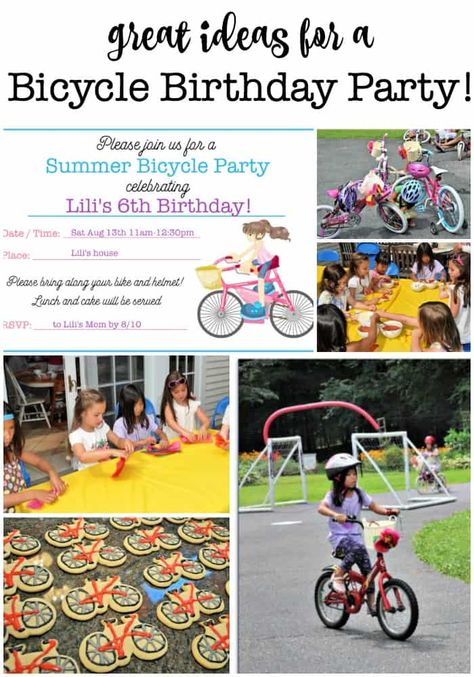 My daughter was so thrilled to learn how to ride her bike without training wheels, that she wanted to have a bicycle birthday party when she turned 6! All of the guests brought along their bikes, which we decorated as a party activity and then rode through an obstacle course! Bike Riding Birthday Party, Bike Parade Birthday Party, Bicycle Party Ideas, Bike Party Ideas For Kids, Birthday Activities Ideas, Kids Birthday Activities, Bicycle Birthday Party, Best Birthday Party Themes, Slumber Party Crafts