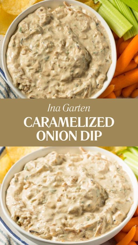 Ina Garten Caramelized Onion Dip Pepper Cream Cheese, Barefoot Contessa Recipes, Caramelized Onion Dip, Carmelized Onions, Cream Cheese Dips, Onion Dip, Incredible Edibles, Caramelized Onion, Cayenne Pepper