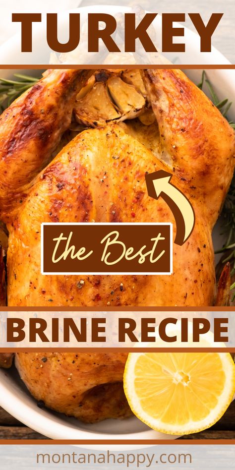 Whole cooked turkey with half a lemon Turkey Recipes Easy, Smoked Turkey Brine, Best Turkey Brine, Easy Turkey Brine, Turkey Brine Recipe, Best Turkey Recipe, Christmas Turkey Recipes, Recipe For Turkey, Brined Turkey