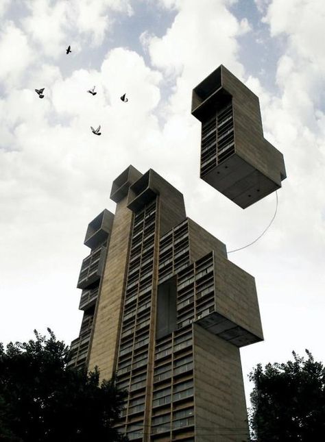 . Floating Building, Flying Architecture, Charles Correa, Distortion Photography, Flying House, Architecture Photography Buildings, Sky C, Photography And Graphic Design, Urban Playground