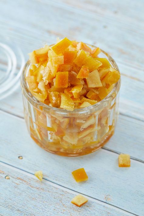 Candied Mixed Peel, ready for Christmas Cakes. Traditional Holiday Desserts, Candied Lemon Peel, Bigger Bolder Baking, Baking Cookbooks, Glace Cherries, Candied Orange Peel, Fruitcake Recipes, Fruit Peel, British Baking