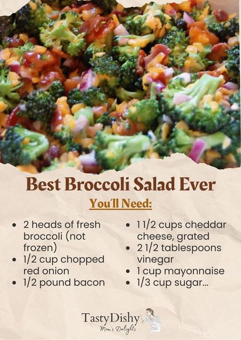 Mom's Flavorful Bites Best Broccoli Salad, Broccoli Salads, Best Broccoli Salad Recipe, Best Broccoli, Broccoli Salad Recipe, Fresh Salad Recipes, Best Salad, Best Salad Recipes, Fresh Broccoli