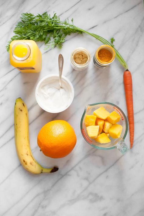 Cold Buster Smoothie | Wholefully Cold Buster Smoothie, Immune Booster Smoothie, Immunity Smoothie, Cold Buster, Karen Campbell, Toddler Smoothies, Ginger Peach, Ginger Smoothie, Vitamix Recipes