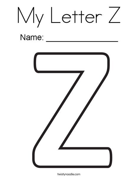 My Letter Z Coloring Page - Twisty Noodle Letter Z Crafts For Toddlers, Z Is For, The Letter Z Activities For Preschool, Letter Z Activities, Letter Z Art Preschool, Letter Z Worksheets For Preschool, Letter Z Template, Letter Z Coloring Page, Letter Z Crafts