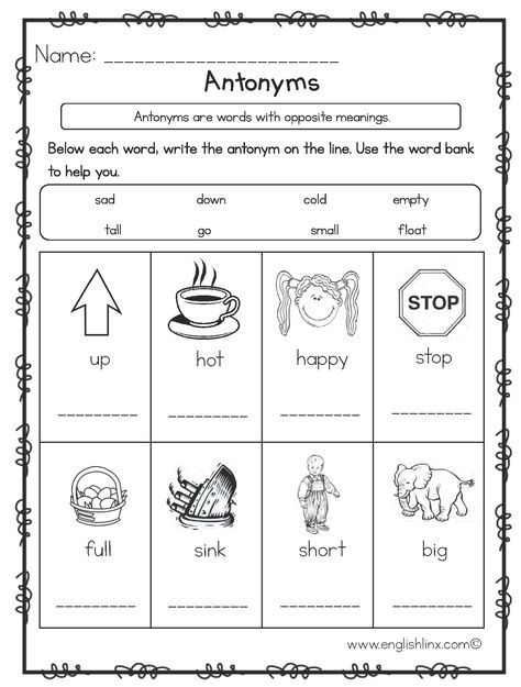 Write the Antonyms Worksheets Antonyms Activities Kindergarten, Antonyms Worksheet 2nd Grade, Antonyms Worksheet 1st Grade, Synonyms And Antonyms Worksheet For Grade 2, Opposites Worksheet For Grade 2, Opposite Worksheets Grade 1, Opposites Worksheet Grade 1, Antonyms And Synonyms Worksheets, Opposite Words Worksheet