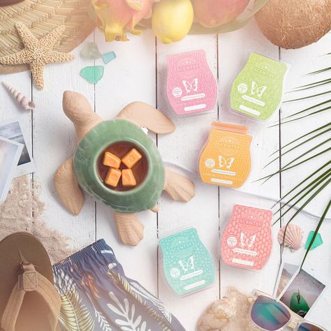 🌞Summer Collection Scentsy Bar 5-Pack, $25. Includes one of each new Scentsy Bar. ➡️Key Lime & Grapefruit: Crystallized sugar sweetens a zesty fusion of Key lime and pink grapefruit. ➡️Pink Pineapple & Sugar: Palm trees sway over exotic pink pineapple, fresh papaya and crystallized sugar. ➡️Sunset Sky & Strawberry: Sunset sky casts light on vibrant strawberry and white woods. ➡️Tropical Coconut Nectar: Coconut, peach nectar and pineapple whisk you to paradise. ➡️Water Lily & Bergamot: Bergam... Tropical Bag, Pineapple Sugar, Coconut Nectar, Peach Nectar, Scentsy Bar, Scent Warmers, Summer Deco, Scentsy Business, Scentsy Party