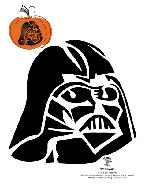 Darth Vader Pumpkin Stencil | Woo! Jr. Kids Activities Darth Vader Pumpkin Stencil, Darth Vader Pumpkin Carving, Pumpkin Carving Patterns Printable, Darth Vader Printable, Stormtrooper Pumpkin, Darth Vader Logo, Star Wars Pumpkin Carving, Easy Pumpkin Carving Patterns, Darth Vader Pumpkin