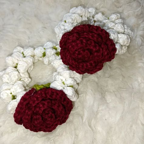 Pretty Rose Garlands / Gajrey pair in just 2400/- DC Separate 🎀 Rose Garland, Pretty Rose, Pretty Roses, Easy Crochet, Arabic Calligraphy, Calligraphy, Crochet, 10 Things, On Instagram