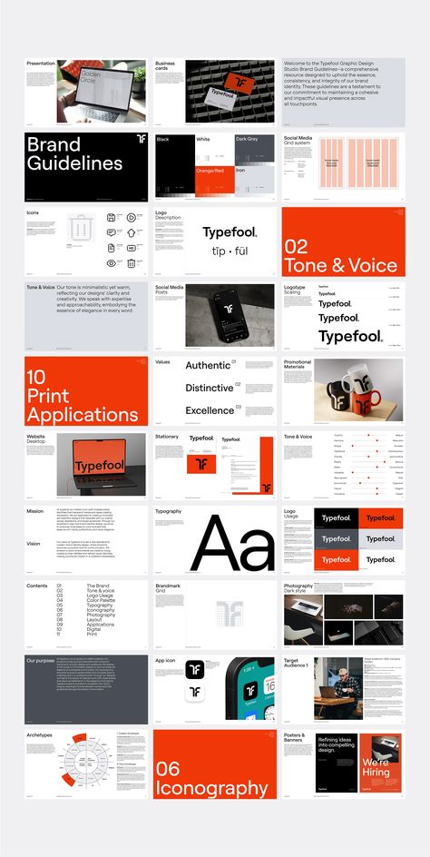 Typefool — Brand Identity :: Behance Brand Presentation Design Layout, Branding Presentation Layout, Brand Concept Presentation, Visual Branding Identity, Brand Identity Layout, The Brand Identity, Social Media Strategy Presentation, Brand Presentation Layout, Visual Identity Presentation