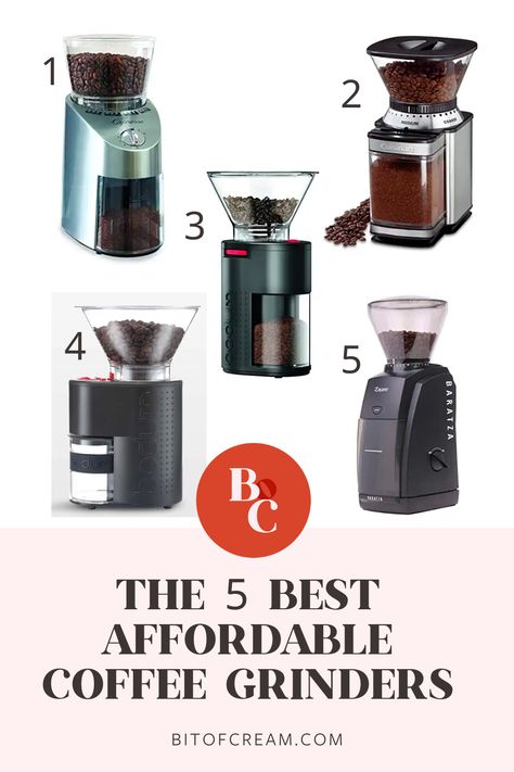 Ready to stop buying pre-ground coffee and move to whole beans? Bitofcream.com shares the best budget-friendly coffee grinders and what features to look for before you buy! Organic Coffee Beans, Best Coffee Grinder, Burr Coffee Grinder, Coffee Bean Grinder, Ground Coffee Beans, Coffee Grinders, Best Espresso, Organic Coffee, Coffee Type