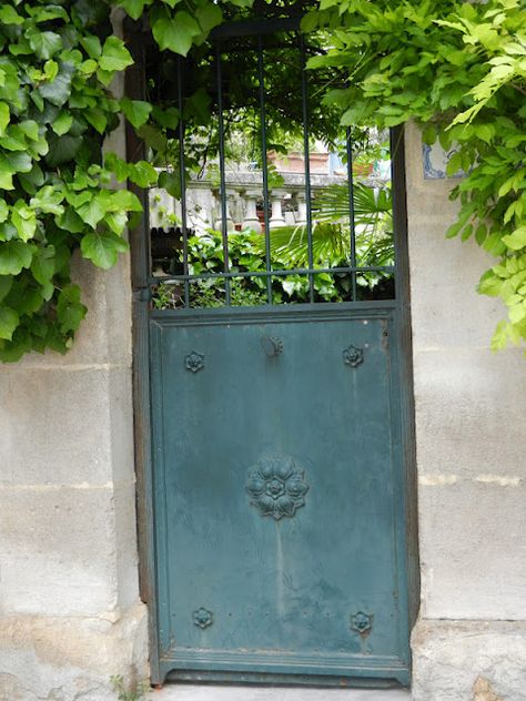 courtyard door. My Faux French Chateau: February 2012# Garden Gates And Fencing, Iron Garden Gates, Metal Gates, Garden Arbor, Front Gates, Iron Gates, French Garden, Fence Gate, French Chateau