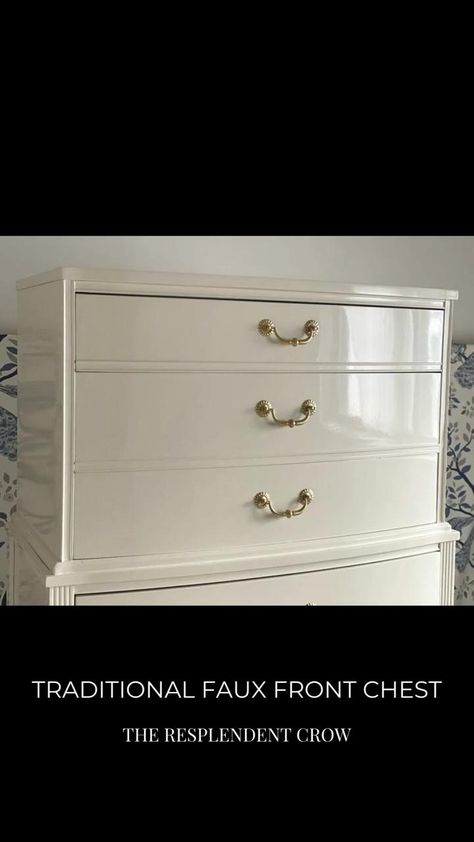 Traditional faux front chest in the color Swiss coffee. This will make a beautiful addition to any room! High Gloss White Dresser, White Furniture Paint, Black White Rooms, Painted Furniture Designs, Swiss Coffee, High Gloss Paint, White Dresser, Diy Furniture Renovation, Furniture Paint