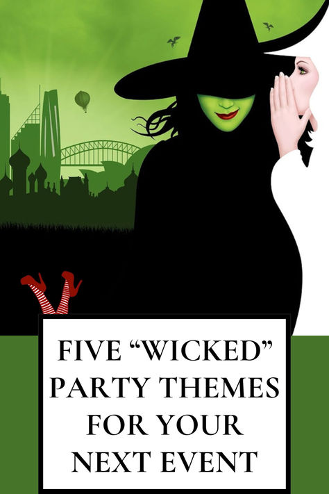 Are you ready to bring a touch of Oz to your next celebration? Whether you're a die-hard fan of the Broadway sensation "Wicked" or have always been enchanted by the whimsical world of "The Wizard of Oz," hosting a themed party is the perfect way to dive into the magic. Join us as we explore five unique party ideas that will transform your home into the enchanted halls of Shiz University, the sparkling Emerald City & beyond. Get ready to defy gravity and host the ultimate "Wicked" themed party! Halloween Themed Party Decorations, Wicked Dinner Party, Broadway Party Ideas, Wicked Trunk Or Treat Ideas, Wicked Themed Outfit, Wicked Themed Party Decorations, Wicked Party Decorations, Wicked Musical Party Ideas, Wicked Party Ideas