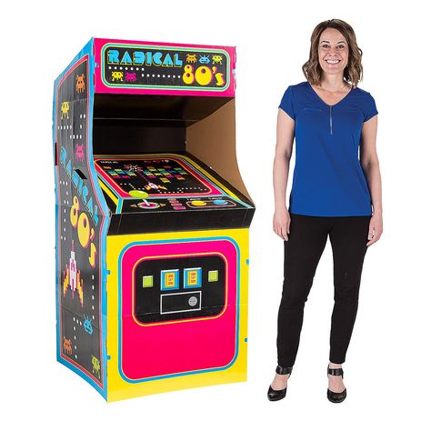 PRICES MAY VARY. Cardboard Need some decorations for your 80s-themed party that are, like, totally rad? Set the scene for an 80s party with this fun 3D stand-up that looks like the arcade games so popular in that colorful decade. Stay away from bogus decorations and instead add this totally awesome stand-up that will look great in photos – no quarters needed! Cardboard. 34" x 30" x 62 1/4" Assembly required. Stay away from bogus decorations and instead add this totally awesome stand-up that will 80s Glow Party, 80 Theme Party, Monopoly Decorations, Barbie Trunk Or Treat, Game Character Costumes, Game Themed Classroom, Monopoly Themed Party, 80s Theme Birthday Party, 1980s Party Decorations