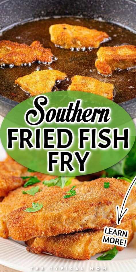 Hosting a fish fry? Our Southern cornmeal fried fish should be your go-to recipe. I'll share with you the finest cornmeal for fish frying and the seasonings you can use to pack it with flavor. You can spice it up or keep it mild to suit your taste. Frying seafood is simple, whether in a skillet or deep-fried at home. Achieve that perfect crunch with catfish, halibut, salmon, or any seafood variety you prefer, pan-fried or deep-fried to perfection. You’re going to love this easy dinner recipe! Deep Frying Fish, Cornmeal Fried Fish, Fish Breading Recipe Fried, Deep Fried Fish Batter, Deep Fried Salmon, Southern Fish Fry, Turkey Cooker, Fried Cornmeal, Fried Fish Batter