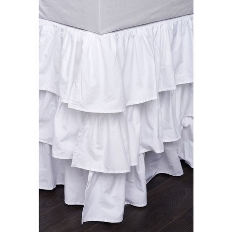 Cottage Home French Ruffle 18-inch Drop Bedskirt (Queen), White Ruffle Bedskirt, White Ruffle Bedding, Ethereal Romantic, Bed Valance, Ruffled Fabric, King Bedskirt, Amity Home, Ruffle Bed Skirts, Afrikaans Quotes