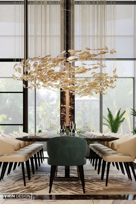 A contemporary design style of decoration is defined by simplicity, subtle sophistication, deliberate use of texture and clean lines. A Modern Lighting piece is the key to light up your luxury house, click to get insights on luxury lighting: #chandelier #bocadolobo #interiordesign #luxurylifestyle #homedecor #interiorvibes #luxurydiningroom #dining_room #lamp #lightingideas #luxurychandelier #diningtabe #suspentionlamp #cristallamp #suspentionlamp #chandelier #lightingdesign #luxurylivingroom Dining Room Design Luxury, Dream Kitchens Design, Luxury Dining Room, Elegant Dining Room, Luxury Dining, Modern Dining Room, Dining Room Design, Luxury Home Decor, Modern Dining