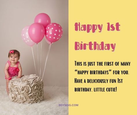 1st Birthday Post Caption, 1st Birthday Quotes, Happy 1st Birthday Wishes, Dope Captions, Wishes For Baby Boy, Happy Birthday Baby Girl, Birthday Wishes Girl, First Birthday Wishes, 1st Birthday Wishes