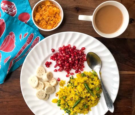 Indian Healthy Breakfast Ideas, Healthy Diet Breakfast Recipes Indian, Breakfast Plate Ideas, Healthy Breakfast Plate, Healthy Breakfast Options Indian, Breakfast Plating, Indian Balanced Diet Plate, Break Fast Morning Breakfast Indian, Boil Sweet Corn